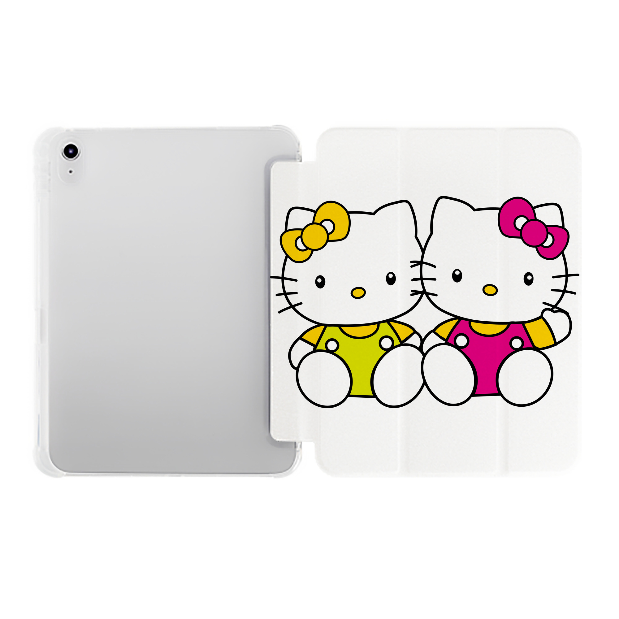 （画像用） Hello Kitty ハローキティ IPad ケース ペン収納付き 三つ折りスタンド PUレザー×シリコン 対応機種9.5/10.5/10.9インチ